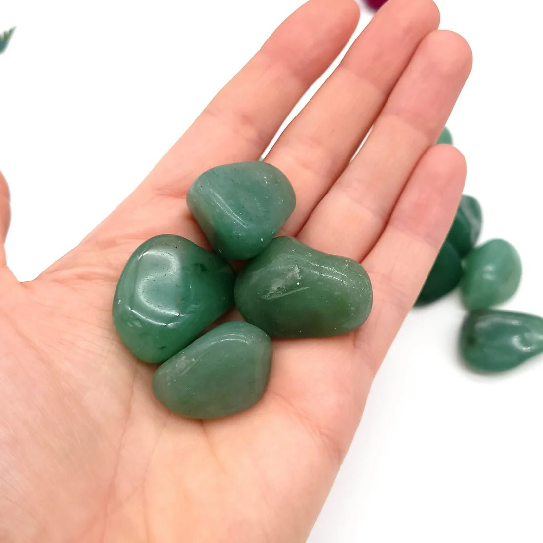 #Green Aventurine Tumbled Stones - Singles - choose: 1, 3, 5, or 10 Stones# - ## at Solace GemWorks