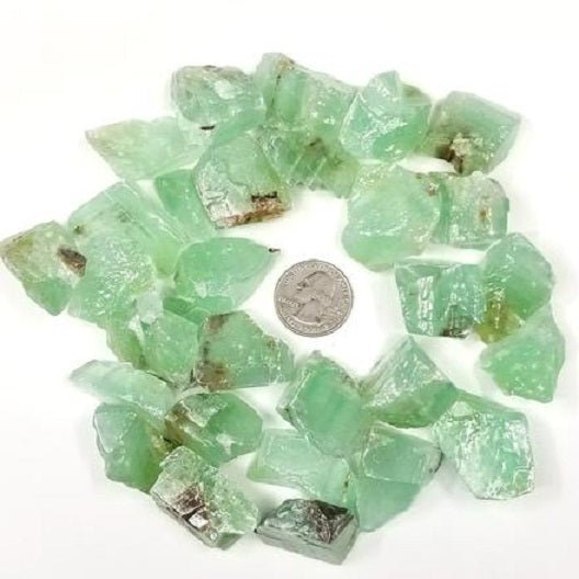 #Green Calcite Rough Crystals - Bulk Wholesale choose: 1lb, 3lbs or 5lbs# - ## at Solace GemWorks