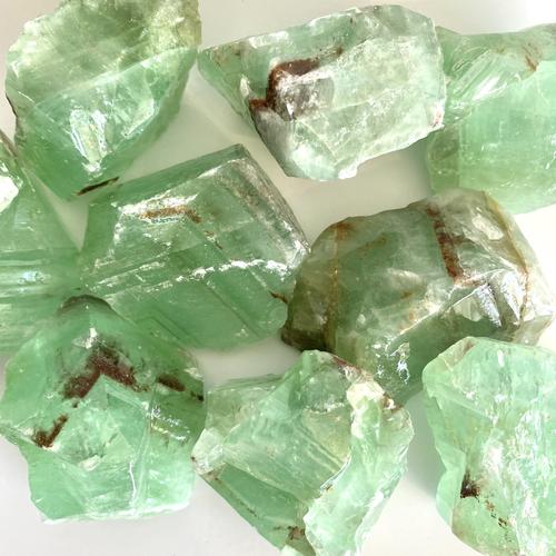 #Green Calcite Rough Crystals - Bulk Wholesale choose: 1lb, 3lbs or 5lbs# - ## at Solace GemWorks