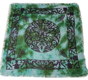 #Green Man altar cloth 18"x18"# - ## at Solace GemWorks