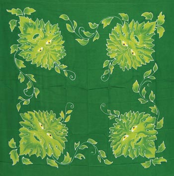 #Green Man altar cloth or scarf 36" x 36"# - ## at Solace GemWorks