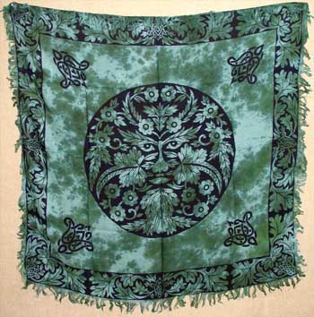 #Greenman altar cloth 36" x 36"# - ## at Solace GemWorks