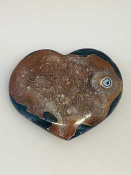 #Heart Puffed Druze Agate (large)# - ## at Solace GemWorks