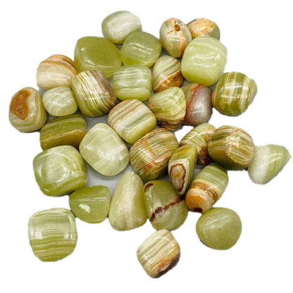 Green Onyx Tumbled Stones - Bulk Wholesale 1lb (Premium Quality Grade A Crystals)