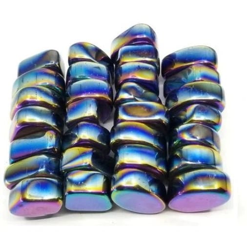 #Magnetic Rainbow Hematite Tumbled Stones - Singles - choose: 1, 3, 5, or 10 Stones# - ## at Solace GemWorks