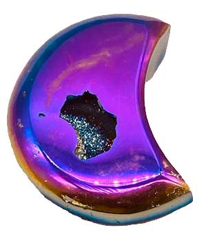 #Moon Rainbow Druse Agate Geode (4")# - ## at Solace GemWorks