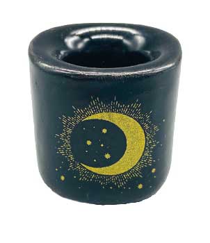 #Moon & Star Black ceramic holder# - ## at Solace GemWorks