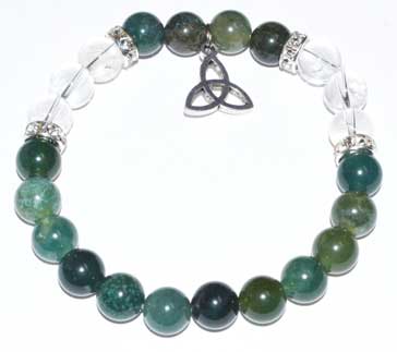 #Moss Agate / Triquetra 8mm# - ## at Solace GemWorks