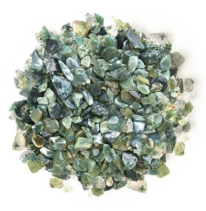 #Moss Agate Tumbled Chips - Bulk Wholesale choose: 1lb or 3lb# - ## at Solace GemWorks