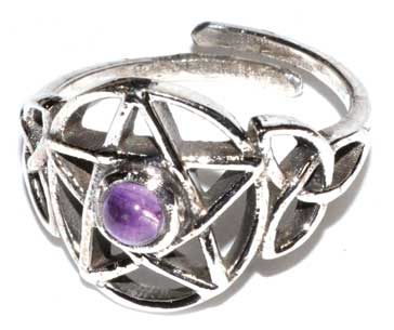 #Pentacle amethyst adjustable ring# - ## at Solace GemWorks