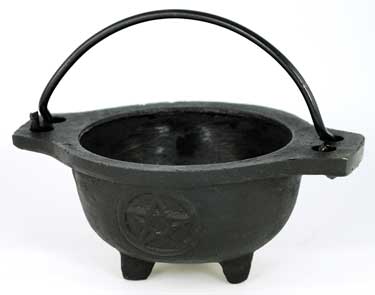 #Pentagram Cast Iron Cauldron 3 1/2"# - ## at Solace GemWorks