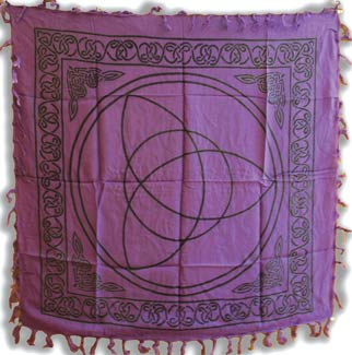 #Purple Triquetra altar cloth 36" x 36"# - ## at Solace GemWorks