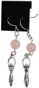 #Rose Quartz Goddess earrings# - ## at Solace GemWorks