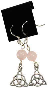 #Rose Quartz Triquetra earrings# - ## at Solace GemWorks