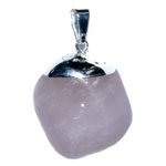 #Rose Quartz tumbled pendant# - ## at Solace GemWorks