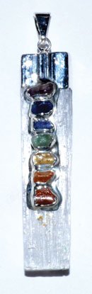 #Selenite 7 Chakra rough pendant# - ## at Solace GemWorks