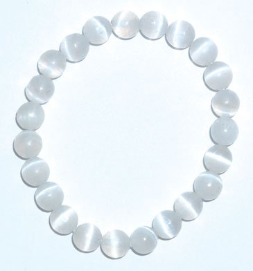 #Selenite bracelet (8mm)# - ## at Solace GemWorks