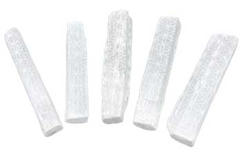 #Selenite Flower of Life mini sticks (4" )(set of 5)# - ## at Solace GemWorks