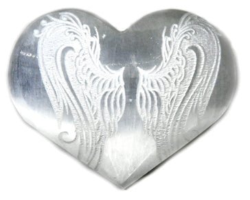 #Selenite Heart Angel Wings 3"# - ## at Solace GemWorks