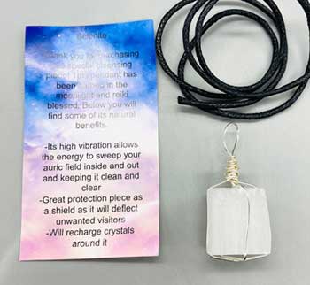 #Selenite wire wrapped necklace# - ## at Solace GemWorks