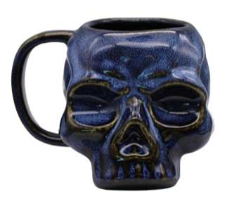 #Skull Blue mug (3 3/4")# - ## at Solace GemWorks