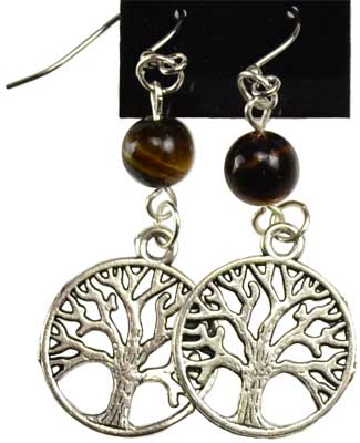 #Tigers Eye Tree of Life earrings# - ## at Solace GemWorks