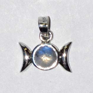 #Triple Goddess Moonstone sterling 9/16"# - ## at Solace GemWorks