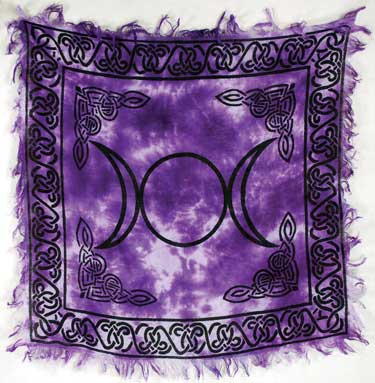 #Triple Moon altar cloth 18" x 18"# - ## at Solace GemWorks