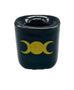 #Triple Moon Black ceramic holder# - ## at Solace GemWorks