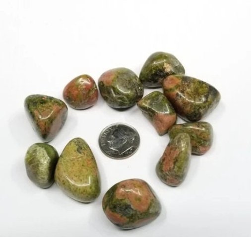 #Unakite Tumbled Stones - Bulk Wholesale choose: 1lb, 3lbs or 5lbs# - ## at Solace GemWorks