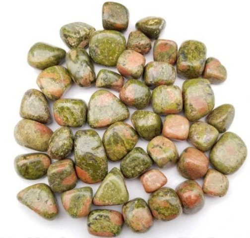 #Unakite Tumbled Stones - Bulk Wholesale choose: 1lb, 3lbs or 5lbs# - ## at Solace GemWorks