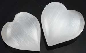 #White Selenite heart 1.25" - 2"# - ## at Solace GemWorks