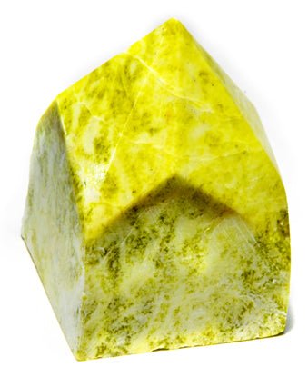 #Yellow Jade top polished point# - ## at Solace GemWorks