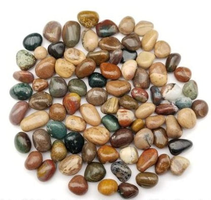 Fancy Jasper Tumbled Stones - Bulk Wholesale choose: 1lb, 3lbs or 5lbs