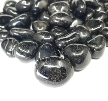 Black Onyx Tumbled Stones - Bulk Wholesale choose: 1lb, 3lbs or 5lbs