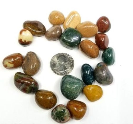 Fancy Jasper Tumbled Stones - Bulk Wholesale choose: 1lb, 3lbs or 5lbs