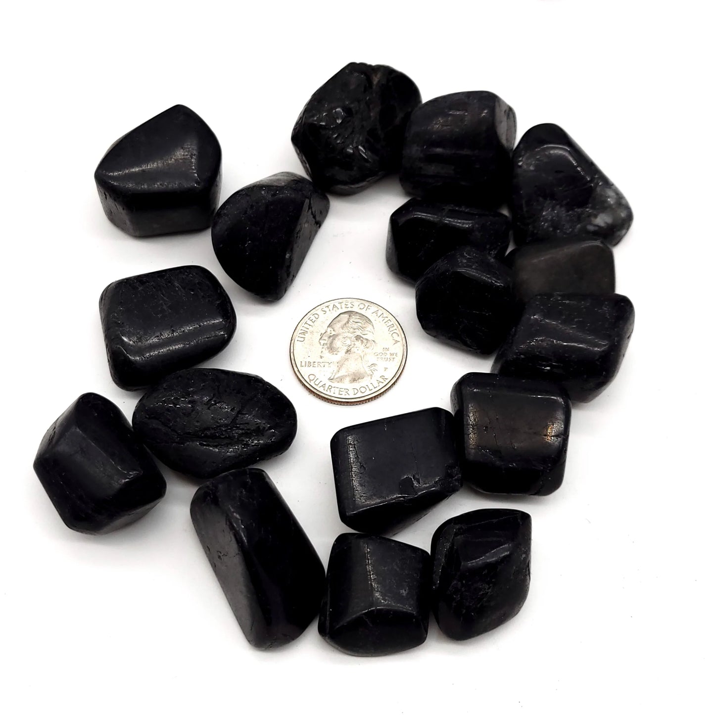 Black Tourmaline Tumbled Stones - Bulk Wholesale choose: 1lb, 3lbs or 5lbs
