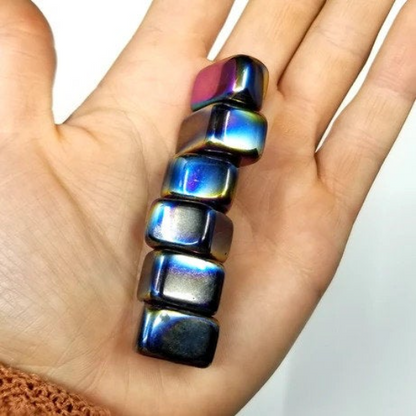 Rainbow Magnetic Hematite Tumbled Stones - Bulk Wholesale choose: 1lb, 3lbs or 5lbs